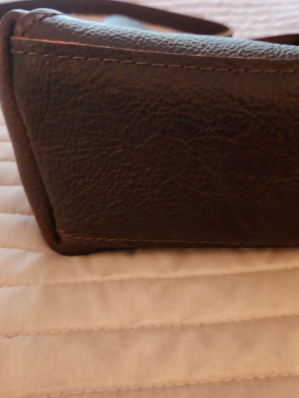 Portland Leather Shoulder Bag in Dark Brown Coldbrew Color Small Naomi - Picture 5 of 12